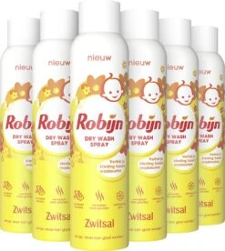 Robijn Zwitsal Dry Wash Spray - 6 X 200 Ml - Voordeelverpakking