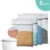 ForDig Wasnet Waszakjes (5 Stuks) Voor Lingerie En Fijne Was - Geschikt Voor Wasmachine - Met Rits - Wit -Thuis Wassen 1147x1200 3