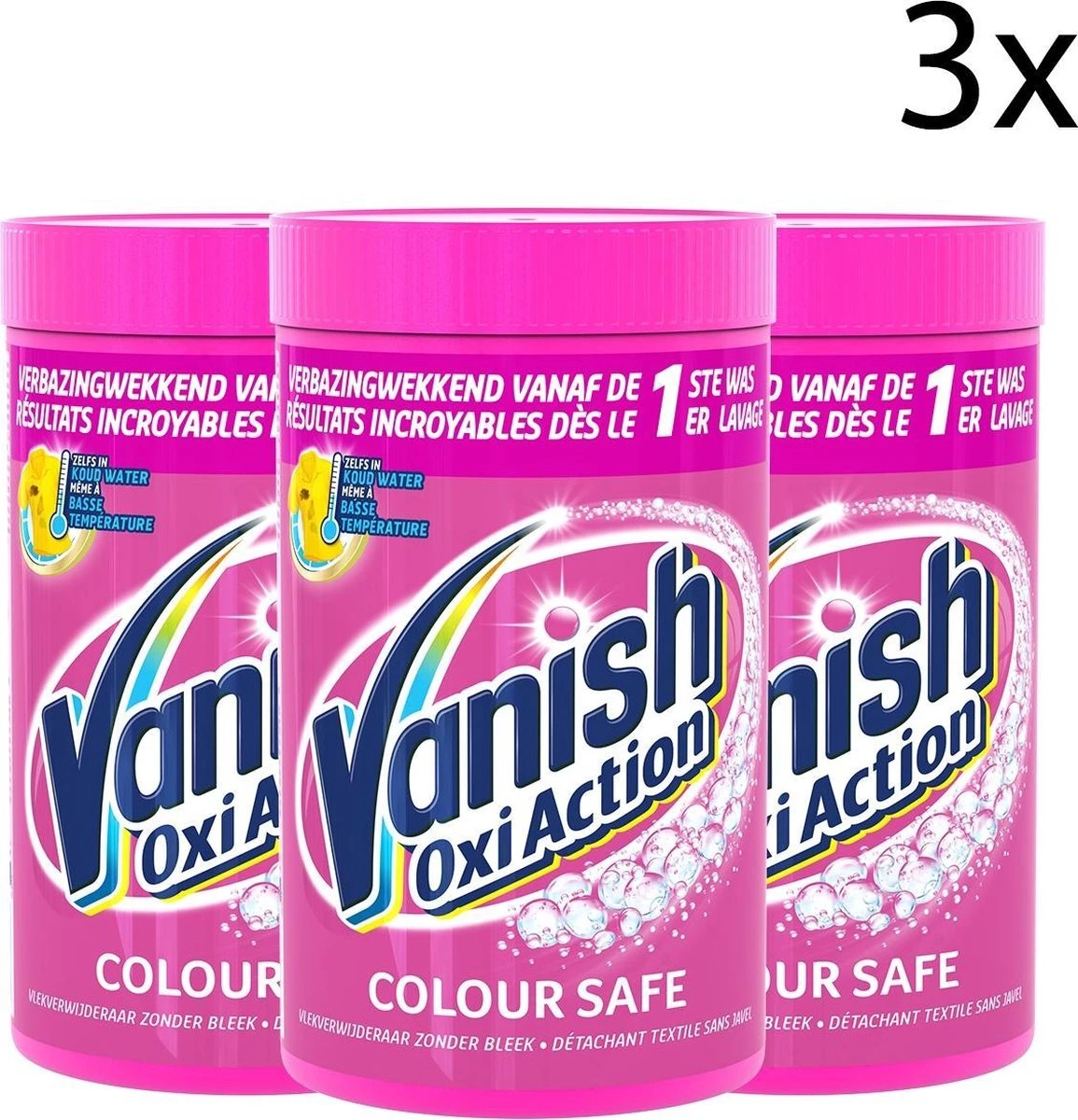 Vanish Oxi Action Colour Safe Base Poeder - Voor Witte En Gekleurde Was - 1,5kg X3 3 Vanish Oxi Action Colour Safe Base Poeder - Voor Witte En Gekleurde Was - 1,5kg X3