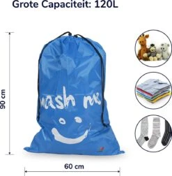 Wonair - Waszakken Voor Wasgoed - 60x90cm - Hemelsblauw - Met Trekkoord -Thuis Wassen 1178x1200