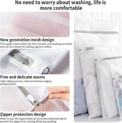 BOTC Waszakken - Wasnetten - Set Van 5 - Bescherm Je Wasgoed En Wasmachine - Transparant -Thuis Wassen 1187x1200 3