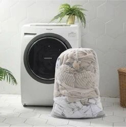 Wasnet Waszak - Groot - XL - 60 X 80 CM - Wit - Treksysteem - Trekbandsluiting - Polyester - Laundry Bag -Thuis Wassen 1197x1200 4