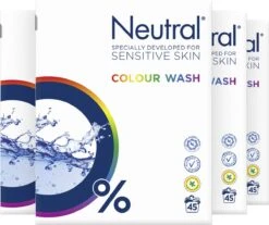Neutral Waspoeder Kleur - Dermatologisch Getest, Parfumvrij En Hypoallergeen - 4 X 45 Wasbeurten -Thuis Wassen 1200x1008 3