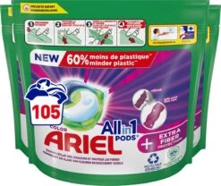 Ariel All In 1 Wasmiddel Pods + Extra Vezelbescherming - Voordeelverpakking 3 X 35 Wasbeurten