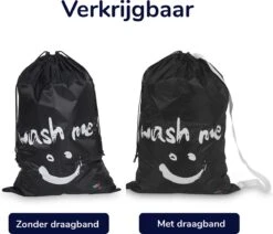 Wonair - Grote Waszak - Laundry Bag - Wash Me - 60x90cm - Zwart - Met Trekkoord -Thuis Wassen 1200x1031 1