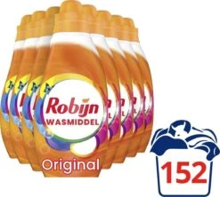 Robijn Klein & Krachtig Color Vloeibaar Wasmiddel - 8 X 19 Wasbeurten - Voordeelverpakking -Thuis Wassen 1200x1078