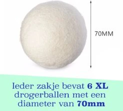 Casa Calma Drogerballen (6 Stuks) - Inclusief Opbergzakje - 100% Natuurlijk Schapenwol - Droger Ballen - Zero Waste Wasverzachter Bollen - Energiebesparend Drogen Met Droogbollen - Dryer Balls - Diervriendelijk & Milieuvriendelijk - Energie Besparen -Thuis Wassen 1200x1090 2