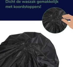 Wonair - Grote Waszak - Laundry Bag - Wash Me - 60x90cm - Zwart - Met Trekkoord -Thuis Wassen 1200x1097 2