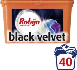 Robijn Black Velvet 3 In 1 Wascapsules - 40 Wasbeurten - Kwartaalbox -Thuis Wassen 1200x1098