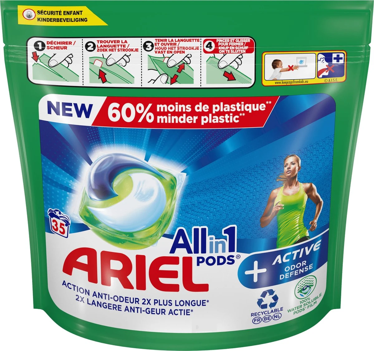 Ariel All In 1 Wasmiddel Pods + Actieve Geurbestrijding - Wascapsules - 35 Wasbeurten 3 Ariel All In 1 Wasmiddel Pods + Actieve Geurbestrijding - Wascapsules - 35 Wasbeurten