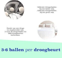 Casa Calma Drogerballen (6 Stuks) - Inclusief Opbergzakje - 100% Natuurlijk Schapenwol - Droger Ballen - Zero Waste Wasverzachter Bollen - Energiebesparend Drogen Met Droogbollen - Dryer Balls - Diervriendelijk & Milieuvriendelijk - Energie Besparen -Thuis Wassen 1200x1132 3