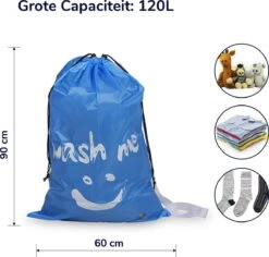 Wonair - Grote Waszak - 60x90cm - Hemelsblauw - Met Trekkoord En Draagband -Thuis Wassen 1200x1147 1