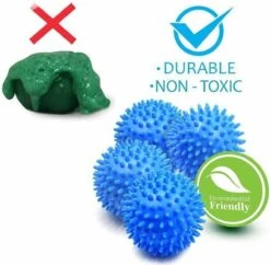 Merkloos Droger Ballen PVC – Herbruikbare Wasdroger Bollen – Snellere Droogtijd – - Wasbollen - 6 Stuks -Thuis Wassen 1200x1176