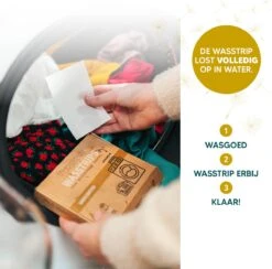 Wasmiddeldoekjes - Ongeparfumeerd Wasstrips 128 Wasbeurten – Wasmiddel Wasdoekjes - Natuurlijke Wasverzachter – Vegan – Zero Waste -Thuis Wassen 1200x1187 1