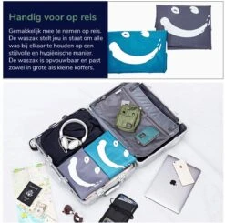 Wonair - Grote Waszak - 60x90cm - Hemelsblauw - Met Trekkoord En Draagband -Thuis Wassen 1200x1189 3