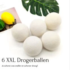 Geniet Van Gemak® | Herbruikbare Wollen Drogerballen | Wasbollen | Schaapswol | Duurzame En Energiebesparende Wasballen | 6 XL Drogerballen -Thuis Wassen 1200x1191 4