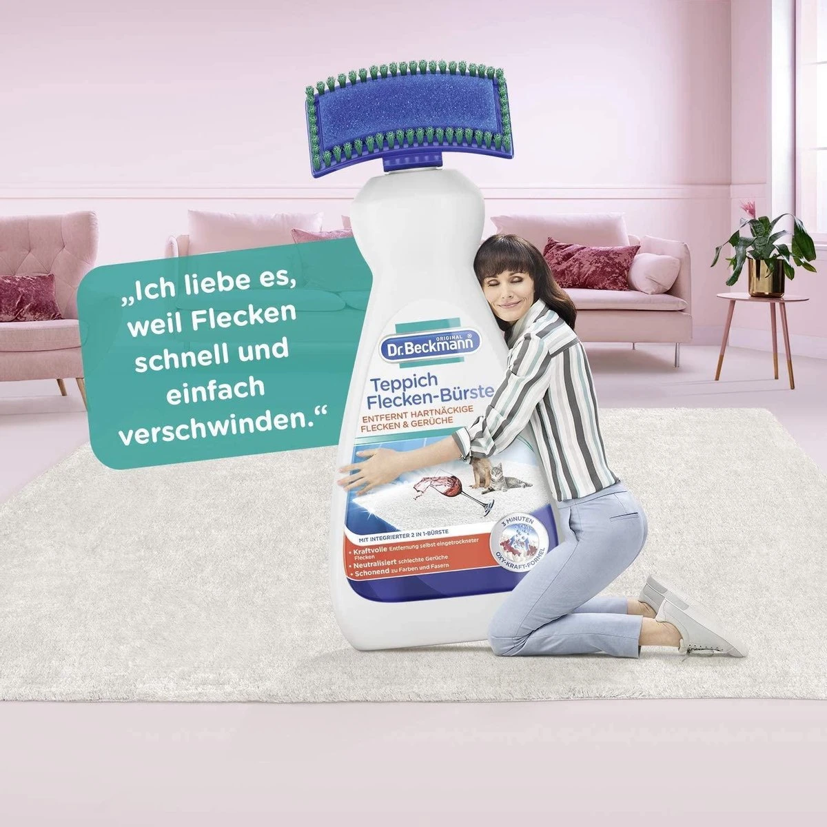 Dr. Beckmann Tapijtvlekkenborstel - Tapijtreiniging - Tapijt Vlekverwijderaar Met Borstel - Schoon Tapijt - Dierenvlekkenverwijderaar 4 Dr. Beckmann Tapijtvlekkenborstel - Tapijtreiniging - Tapijt Vlekverwijderaar Met Borstel - Schoon Tapijt - Dierenvlekkenverwijderaar - Afbeelding 3