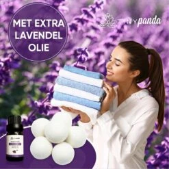 Merkloos Droger Ballen XL 6 Stuks Inclusief Lavendelolie – Zero Waste Dryer Balls - Duurzaam – Wasverzachter – Herbruikbare Drogerballen – Droogt De Was Sneller – Tiny Panda -Thuis Wassen 1200x1200 1424
