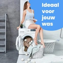 DRYQUICK Drogerballen- Wasbollen- Duurzaam Schapenwol - Herbruikbaar- 6 XL Wasballen Wit -Thuis Wassen 1200x1200 1469