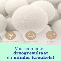Casa Calma Drogerballen (6 Stuks) - Inclusief Opbergzakje - 100% Natuurlijk Schapenwol - Droger Ballen - Zero Waste Wasverzachter Bollen - Energiebesparend Drogen Met Droogbollen - Dryer Balls - Diervriendelijk & Milieuvriendelijk - Energie Besparen -Thuis Wassen 1200x1200 1541