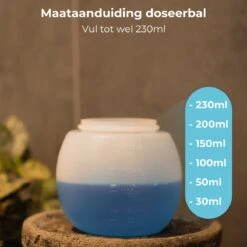 FAVE Doseerbol - Wasbollen - Drogerbollen - Transparant - Doseerdop - 230ml - 1 Stuk - Inclusief E-book -Thuis Wassen 1200x1200 1591