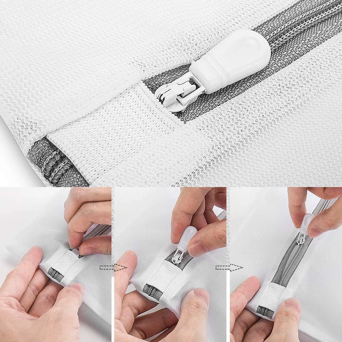 ForDig Wasnet Waszakjes (5 Stuks) Voor Lingerie En Fijne Was - Geschikt Voor Wasmachine - Met Rits - Wit 11 ForDig Wasnet Waszakjes (5 Stuks) Voor Lingerie En Fijne Was - Geschikt Voor Wasmachine - Met Rits - Wit - Afbeelding 9