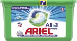 Ariel All In 1 Wasmiddel Pods Alpine - 3x43 Wasbeurten - Voordeelverpakking -Thuis Wassen 1200x640 5