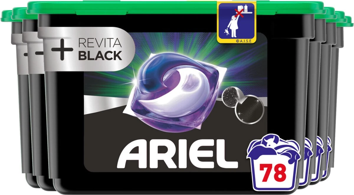 6x Ariel All-in-1 Pods+ Wasmiddelcapsules Revita Black 13 Stuks 3 6x Ariel All-in-1 Pods+ Wasmiddelcapsules Revita Black 13 Stuks
