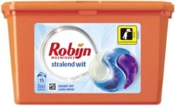 Robijn Wascapsules - 3-in-1 - Stralend Wit - 15 Stuks -Thuis Wassen 1200x736 1