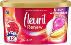 Fleuril Renew Color Caps - Wasmiddel Capsules - Voordeelverpakking - 8 X 12 Wasbeurten -Thuis Wassen 1200x772