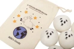 Miki's Goods® XL Wollen Drogerballen 6 Stuks - Panda Wasballen - Duurzaam - Wasbol - 100% Nieuw-Zeelandse Schapenwol - Wasbollen - Herbruikbaar- Droogballen - Snellere Droogtijd - Zuigt Dierenharen Op -Thuis Wassen 1200x800 12