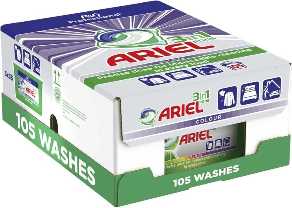 Ariel Professional All In 1 Pods - Wasmiddel Capsules - 3 X 35 Wasbeurten 3 Ariel Professional All In 1 Pods - Wasmiddel Capsules - 3 X 35 Wasbeurten