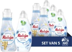 Robijn Perfect Match Stralend Wit En Jasmijn & Sandelhout Wasmiddel En Wasverzachter - 5 Stuks - Voordeelverpakking