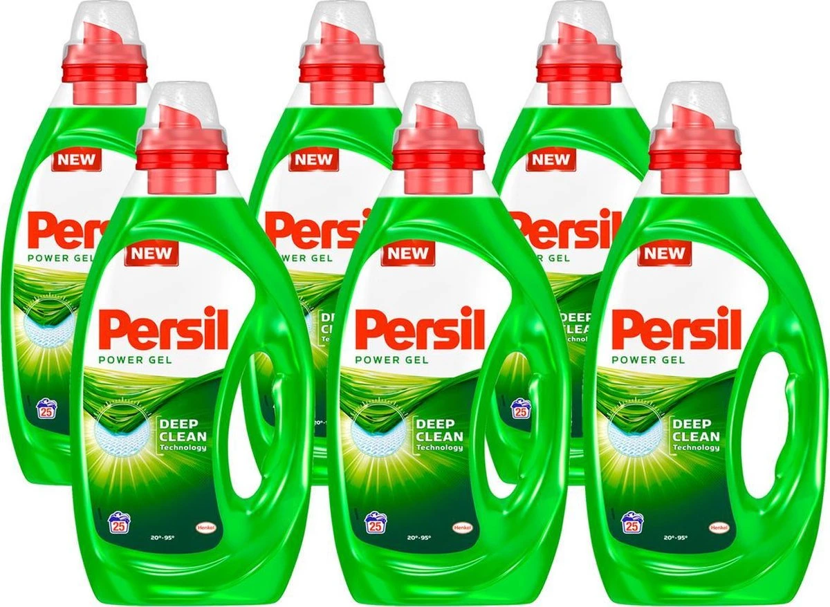 Persil® Persil Power Gel Vloeibaar Wasmiddel - Voordeelverpakking - 6 X 25 Wasbeurten. 3 Persil® Persil Power Gel Vloeibaar Wasmiddel - Voordeelverpakking - 6 X 25 Wasbeurten.