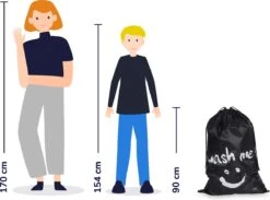 Wonair - Grote Waszak - Laundry Bag - Wash Me - 60x90cm - Zwart - Met Trekkoord -Thuis Wassen 1200x891