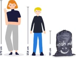 Wonair - Grote Waszak - Wash Me - Wastas - 60x90cm - Grijs - Met Trekkoord -Thuis Wassen 1200x909