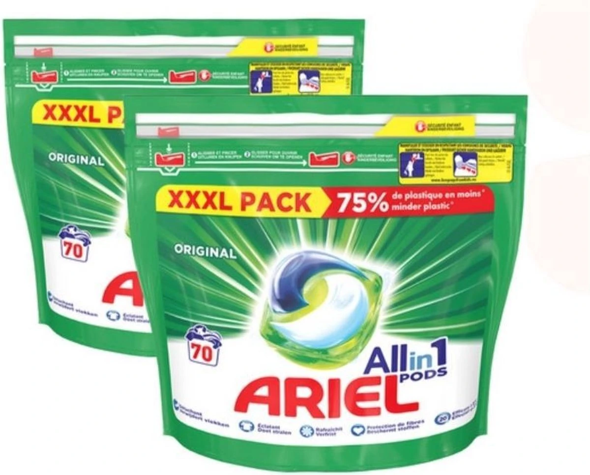 2x Ariel Wasmiddel 3in1 Pods Original 70 Stuks 4 2x Ariel Wasmiddel 3in1 Pods Original 70 Stuks - Afbeelding 2
