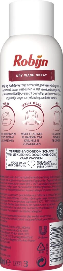 Robijn Pink Sensation Dry Wash Spray - 2 X 200 Ml - Voordeelverpakking -Thuis Wassen 282x1200 3