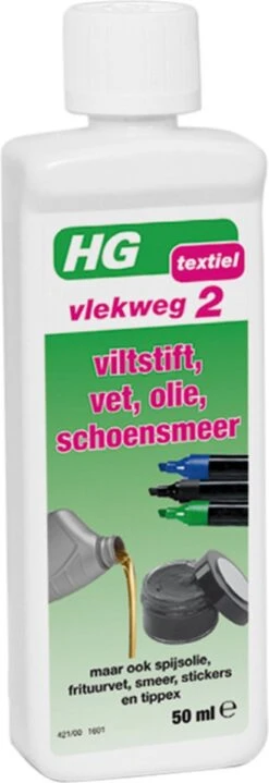 HG Vlekweg 2 - 50ml - Voor O.a. Vlekken Van Viltstift, Vet, Olie & Schoensmeer -Thuis Wassen 412x1200 2