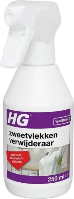 HG Zweetvlekkenverwijderaar - 250ml - Effectief Tegen Zweet- En Deodorantvlekken - Geschikt Voor Wit En Gekleurd Textiel -Thuis Wassen 451x1200