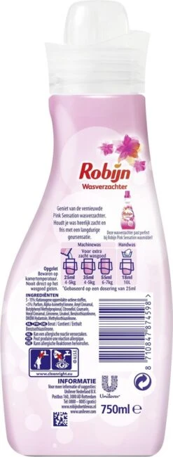 Robijn Pink Sensation Vloeibaar Wasverzachter - 4 X 30 Wasbeurten - Voordeelverpakking -Thuis Wassen 456x1200 1