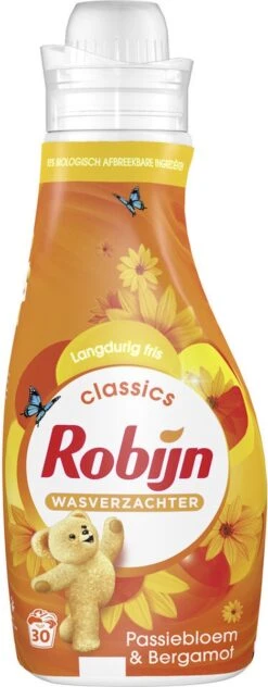 Robijn Classics Passiebloem & Bergamot Wasverzachter - 8 X 30 Wasbeurten - Voordeelverpakking -Thuis Wassen 469x1200 1