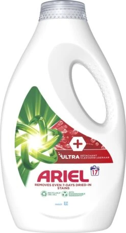 Ariel Vloeibaar Wasmiddel + Ultra Vlekverwijderaar - 4 X 17 Wasbeurten - Voordeelverpakking -Thuis Wassen 651x1200 1