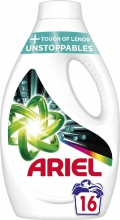 Ariel Vloeibaar Wasmiddel +Touch Van Lenor Unstoppables - Kleur - Voordeelverpakking 4 X 16 Wasbeurten -Thuis Wassen 656x1200 4