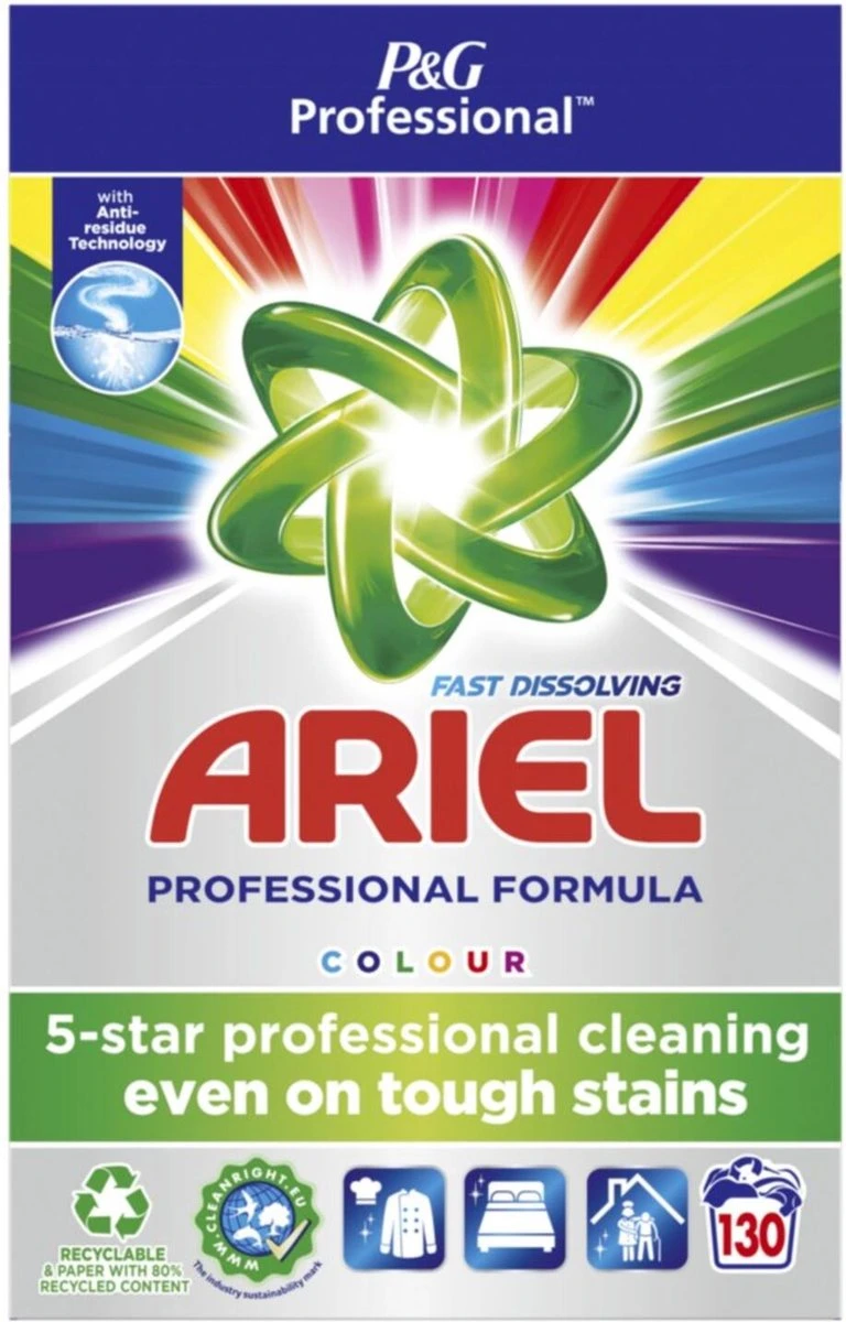 Ariel Professional Waspoeder Color - 8,45 Kg - 130 Wasbeurten 4 Ariel Professional Waspoeder Color - 8,45 Kg - 130 Wasbeurten - Afbeelding 2