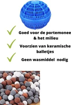 Merkloos V&P Wasbol Set Van 2 - Ecologische Wasbal - Keramische Balletjes - Duurzaam - Blauw - Wasmachine Reiniger - Wasmachine - Zonder Gebruik Van Wasmiddel -Thuis Wassen 808x1200 1