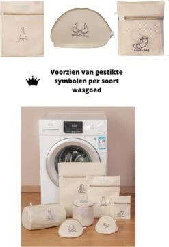 V&P Black Crown Waszakken Set Met Rits - Wasnet - Waszak - Waszakken Set Van 7 Voor Wasgoed - Waszakje Lingerie - Waszak Bh - Divers Delicaat Wasgoed - Wasnet Groot - Wasmachine Zakjes - Laundry Bag Set -Thuis Wassen 821x1200
