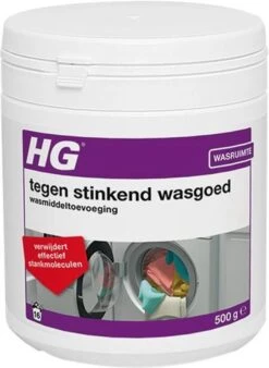 HG Tegen Stinkend Wasgoed Wasmiddeltoevoeging - 500gr - Verwijdert Stankmoleculen - Voor 16 Wasbeurten -Thuis Wassen 877x1200