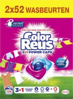 Color Reus Power Caps Wascapsules - Wasmiddel Capsules - Voordeelverpakking - 2x52 Wasbeurten