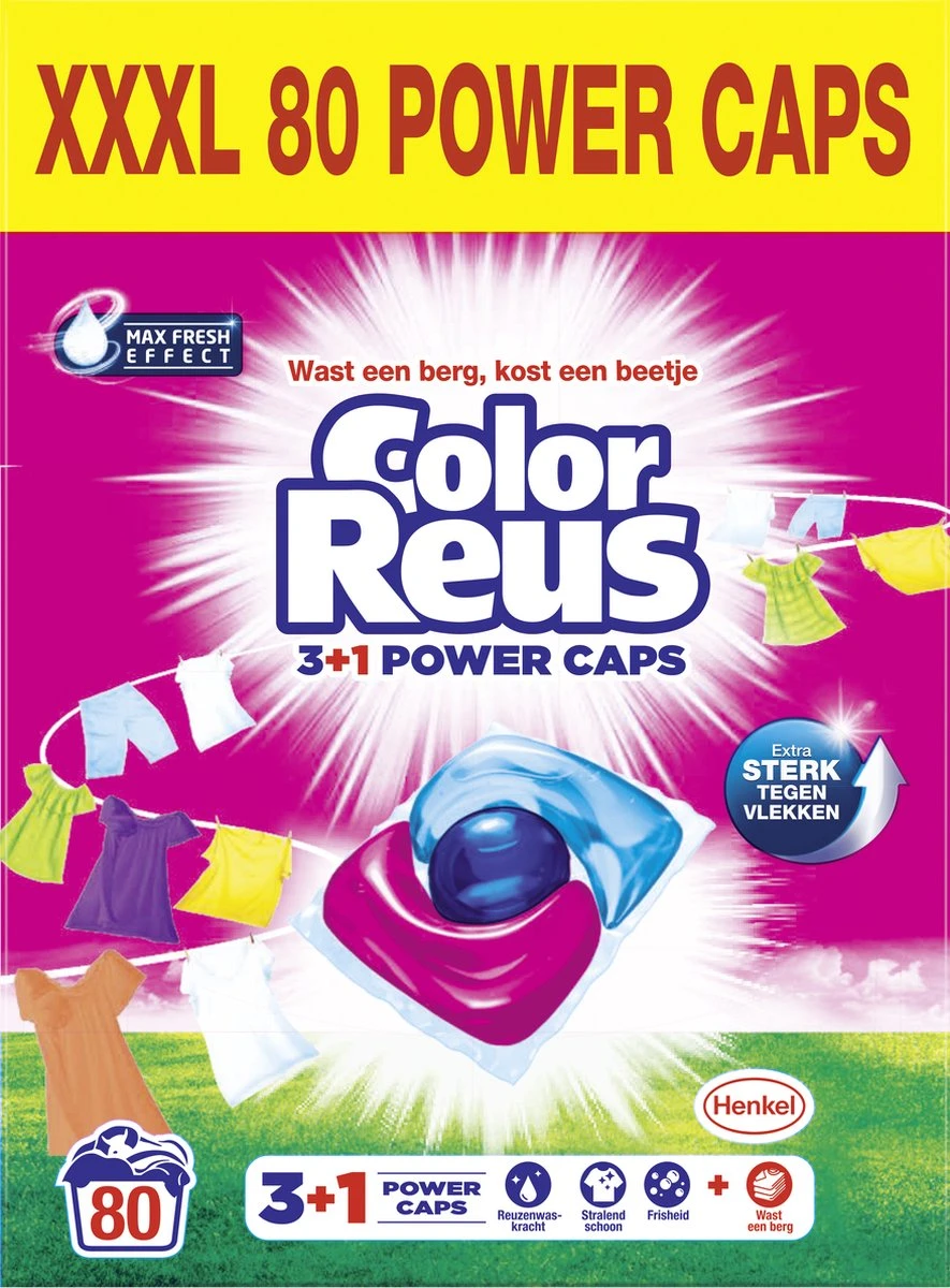 Color Reus Power Caps Wascapsules – Wasmiddel Capsules – Voordeelverpakking – 2x40 Wasbeurten 3 Color Reus Power Caps Wascapsules – Wasmiddel Capsules – Voordeelverpakking – 2x40 Wasbeurten